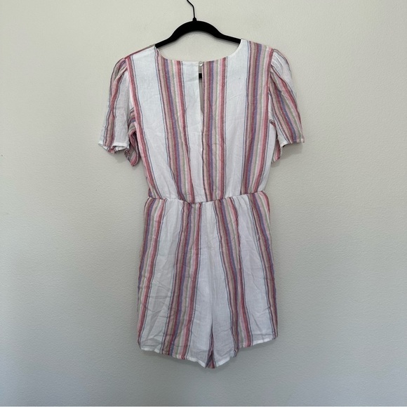 Harper heritage metallic and striped romper women’s size small linen blend - Picture 4 of 4